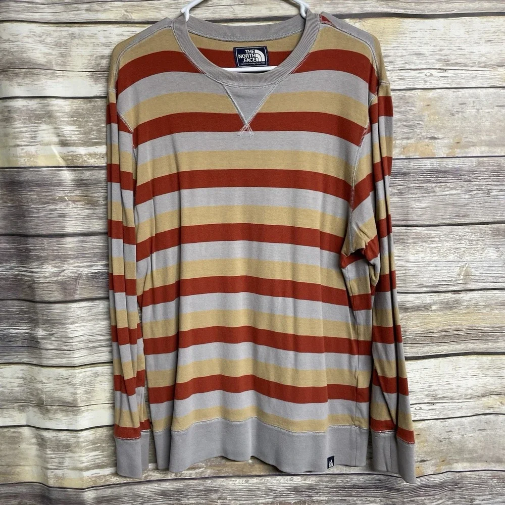 The North Face‎ Men's Medium Striped Long Sleeve Shirt Pullover Sweater Preppy
